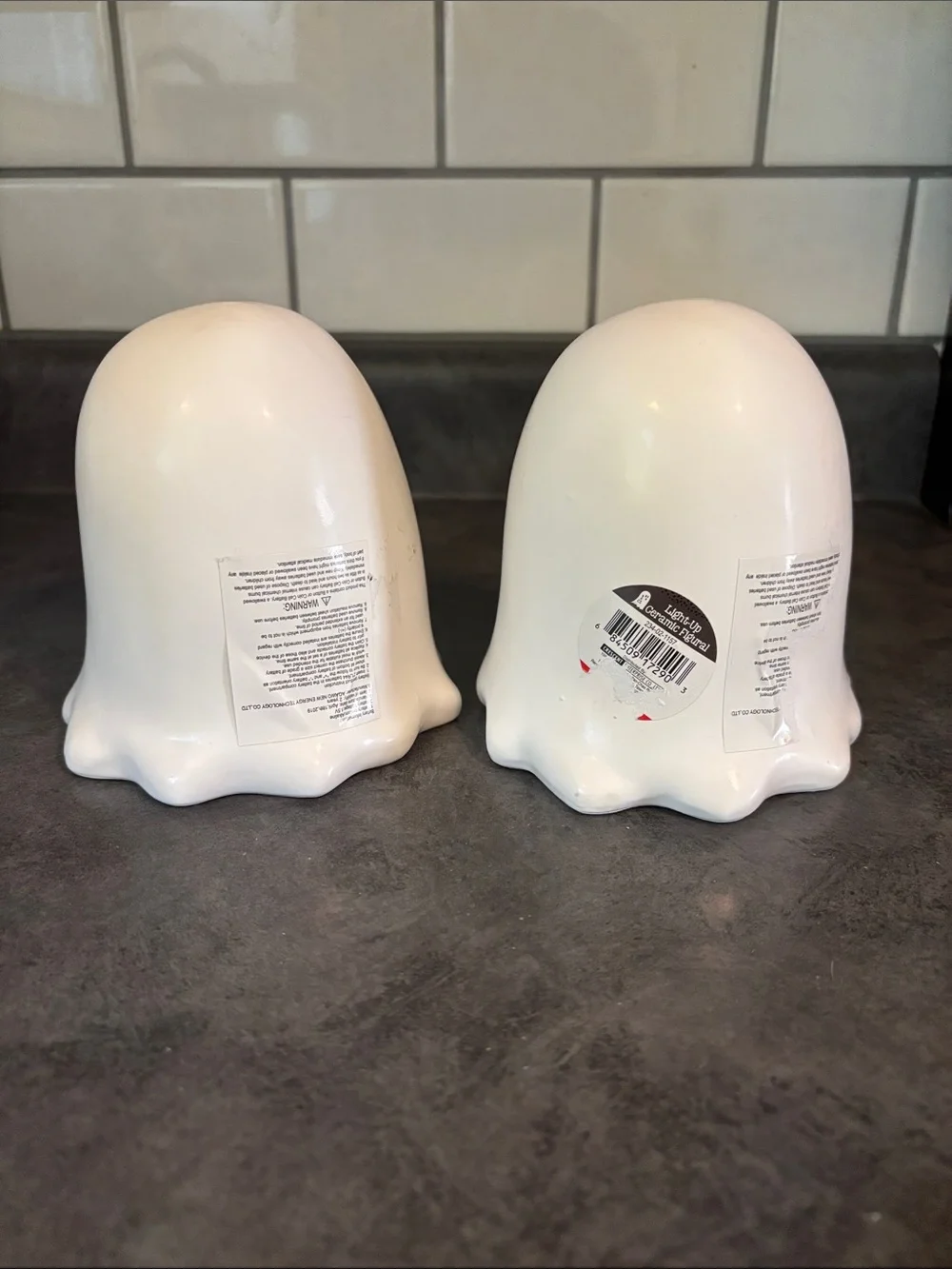 Target White Ceramic Ghost Candle Holders - Pair